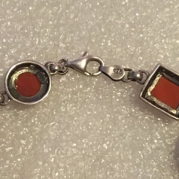Gorgeous and vintage sterling silver carnelian stone bracelet - Picture 4 of 12
